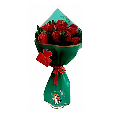 10 Kırmızı Gül Buketi 