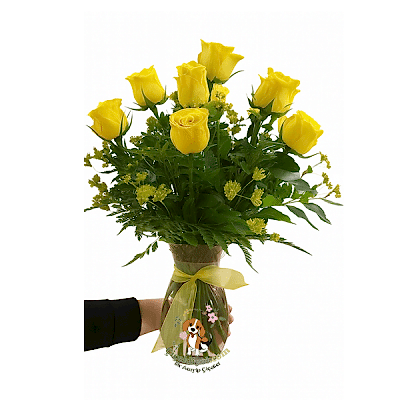 Vazoda Sarı İthal Güller 