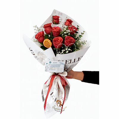 8 Kırmızı Gül Buketi life 