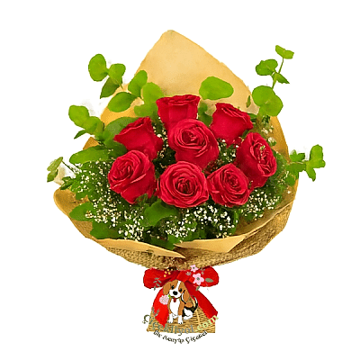 8 Kırmızı Gül Buketi 
