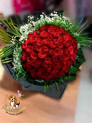 51 ADET İTHAL KIRMIZI GÜL BUKETİ